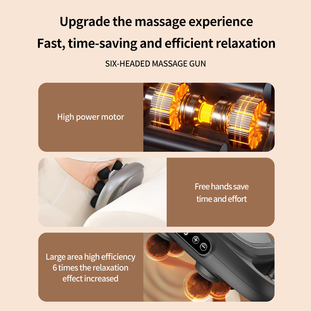 LucidLum 6-Head Massager Gun